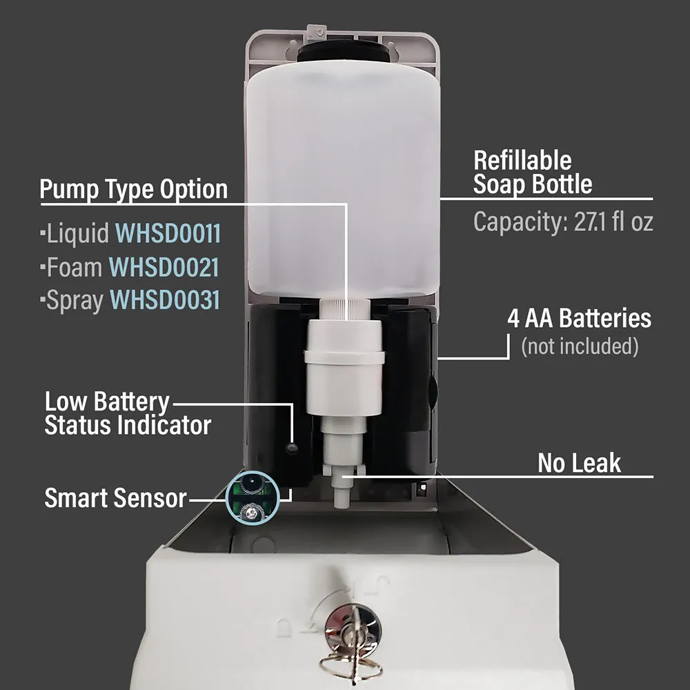 Soaphaus Stainless Steel Hands-free multi-function soap dispenser with sensor technology.