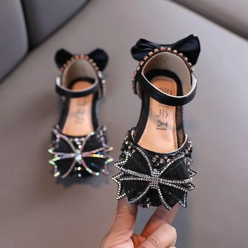 Sparkling Princess Shoes Sweet Bow Multicolor Sparkling Sandals to Brighten Your Princess Dreams