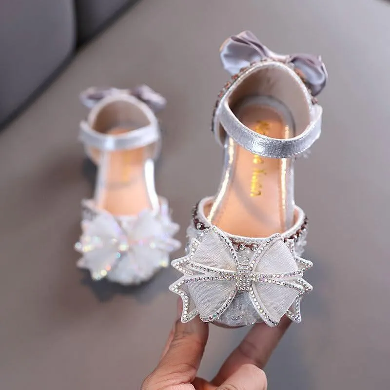 Sparkling Princess Shoes Sweet Bow Multicolor Sparkling Sandals to Brighten Your Princess Dreams