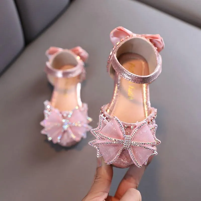 Sparkling Princess Shoes Sweet Bow Multicolor Sparkling Sandals to Brighten Your Princess Dreams