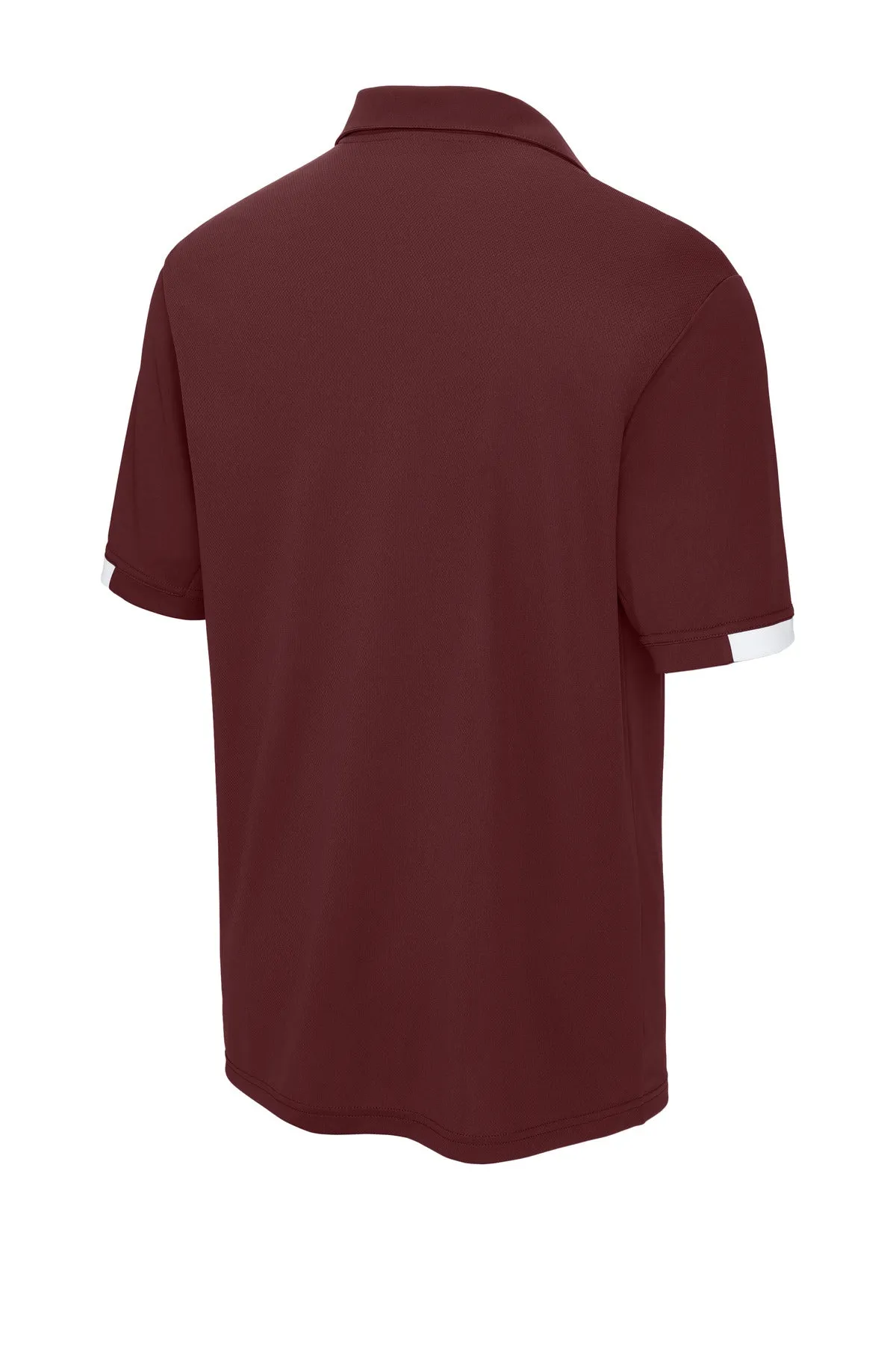 Sport-Tek Club Colorblock Polo ST444 Maroon/ White