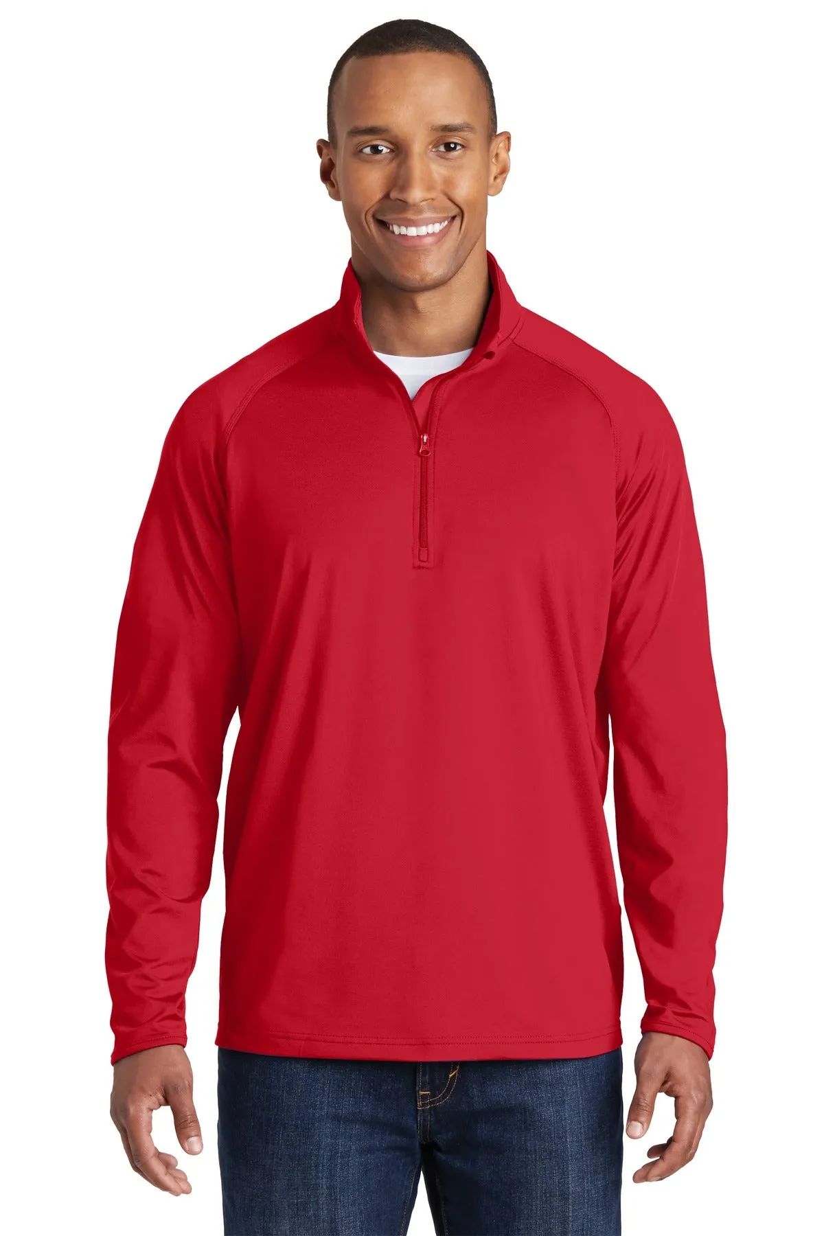 Sport-Tek Tall Sport-Wick Stretch 1/4-Zip Pullover. TST850 True Red Tall