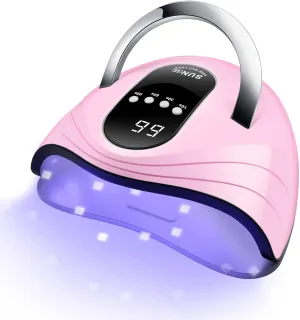 Sunrich UV Gel Nail Lamp 120W LED Nail Light Fast Nail Dryer for Gel Polish Curing with 4 Timers Portable Handle Large Space Automatic Sensor (White)