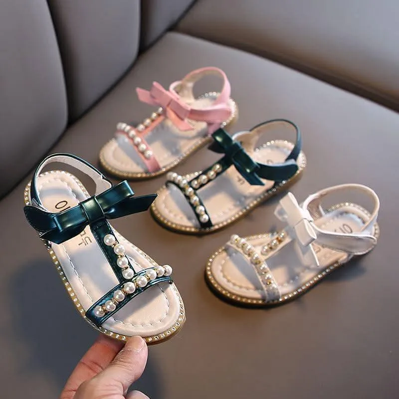 Sweet Princess Style Girls' Sandals Pearl Bow Pure Princess Aura The Perfect Blend of Comfort and Beauty