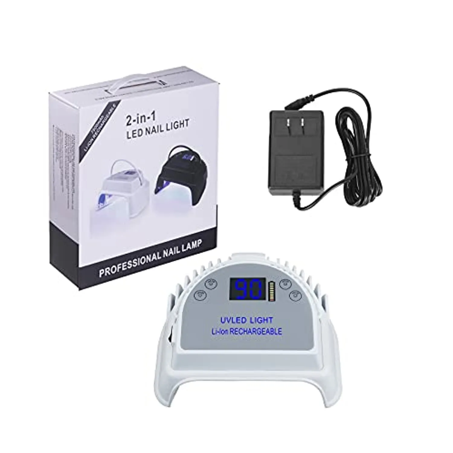 TAKOYI LED Nail Lamp 64W Gel Light Nail Dryer Cordless Gel Light 4 Timer Setting Cordless UV Led Nail Light Curing Nail Dryer for Gel Nails with Lifting Handle Touch Sensor LCD Screen (White)