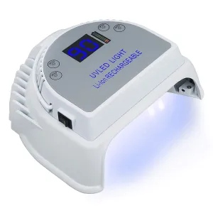 TAKOYI LED Nail Lamp 64W Gel Light Nail Dryer Cordless Gel Light 4 Timer Setting Cordless UV Led Nail Light Curing Nail Dryer for Gel Nails with Lifting Handle Touch Sensor LCD Screen (White)