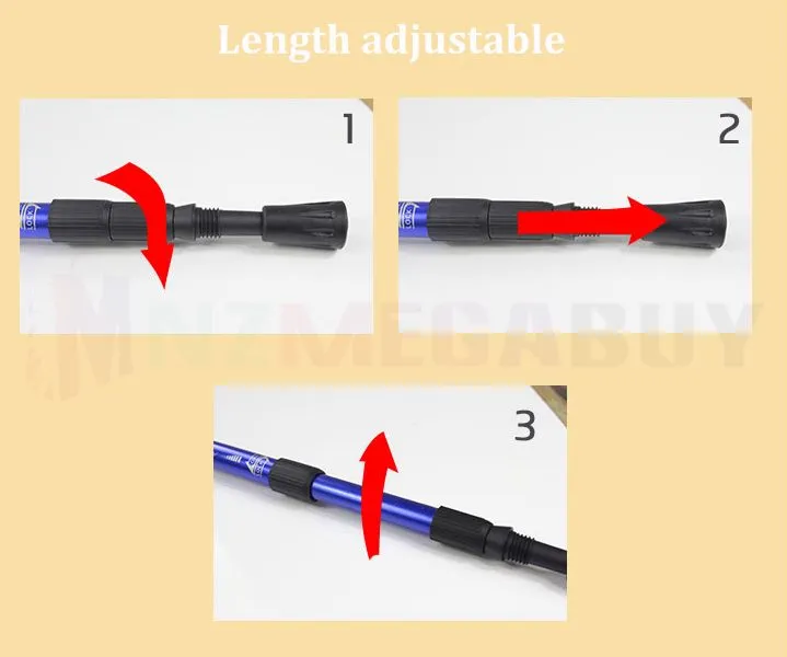 TREKKING POLES WALKING HIKING POLES 2 PCS - Red