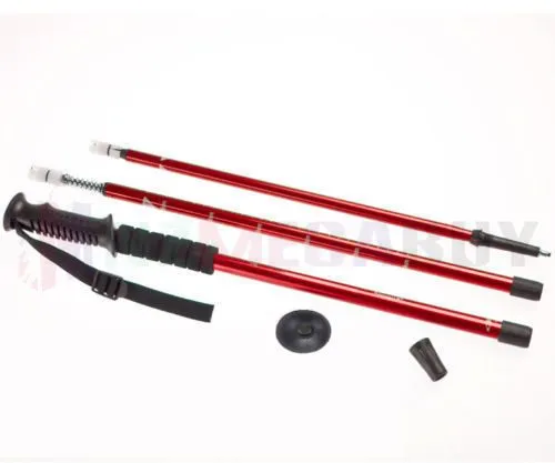 TREKKING POLES WALKING HIKING POLES 2 PCS - Red