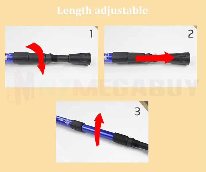 TREKKING POLES WALKING HIKING POLES 2 PCS - Silver