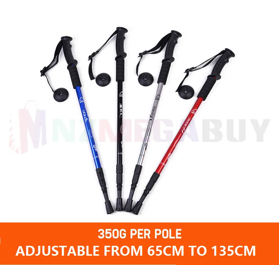 TREKKING POLES WALKING HIKING POLES 2 PCS - Silver
