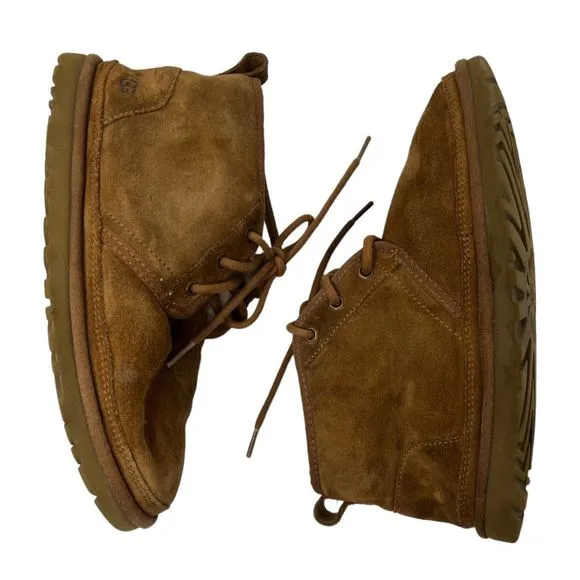 Ugg Neumel boots mens 8 brown suede lace up shoes womens 9 chukka