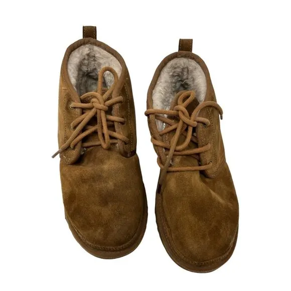 Ugg Neumel boots mens 8 brown suede lace up shoes womens 9 chukka