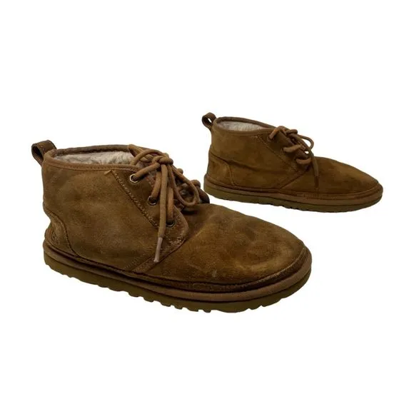 Ugg Neumel boots mens 8 brown suede lace up shoes womens 9 chukka