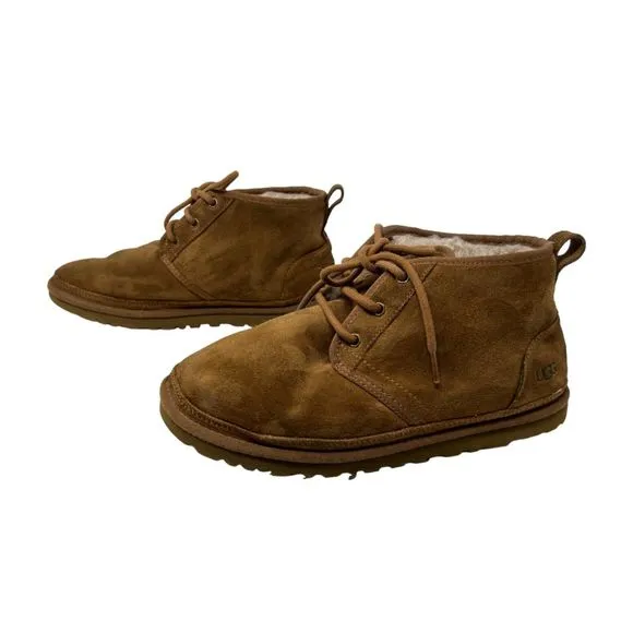 Ugg Neumel boots mens 8 brown suede lace up shoes womens 9 chukka