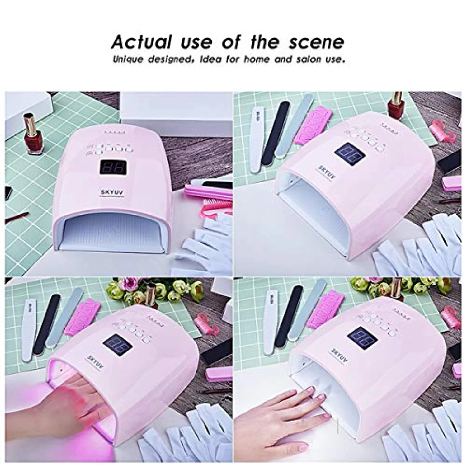 Upgraded SKYUV 48W Rechargeable Pro LED Gel Nail UV Light Wireless UV LED Nail Lamp Cordless Led Light Nail Dryer Curing Lamp for Nails