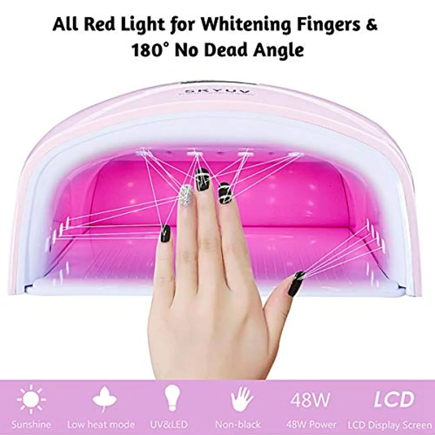 Upgraded SKYUV 48W Rechargeable Pro LED Gel Nail UV Light Wireless UV LED Nail Lamp Cordless Led Light Nail Dryer Curing Lamp for Nails