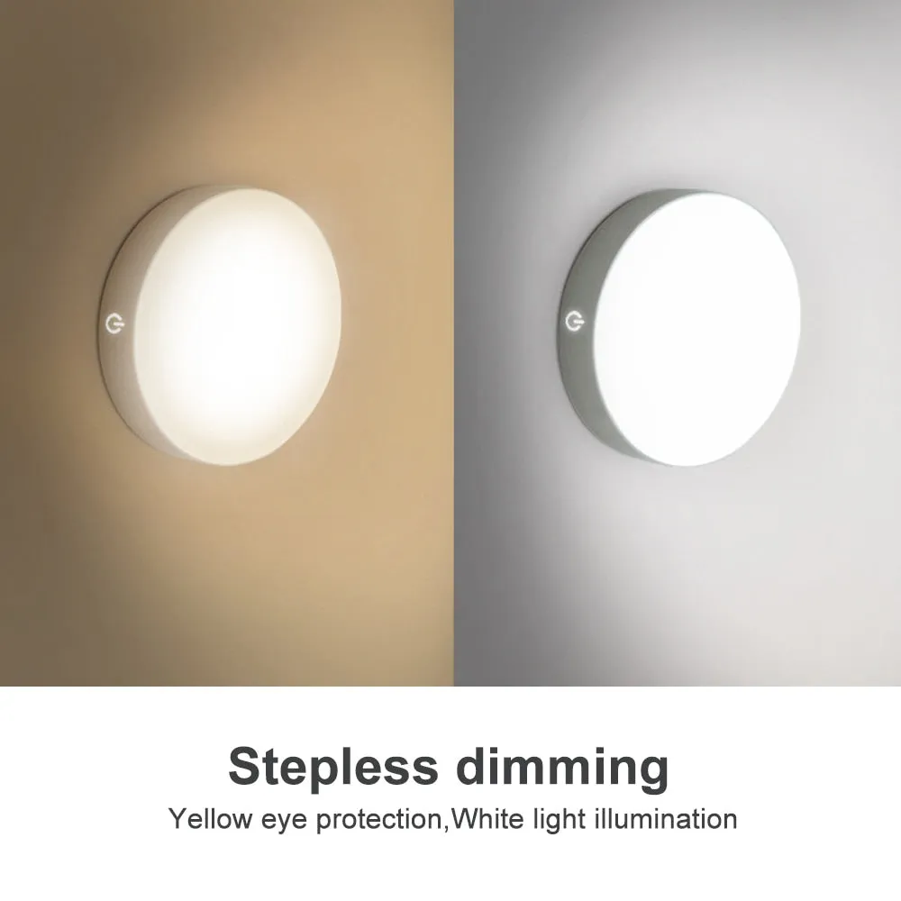 USB Rechargeable Wall Lamp 6 LEDs Wireless PIR Motion Sensor Night Light