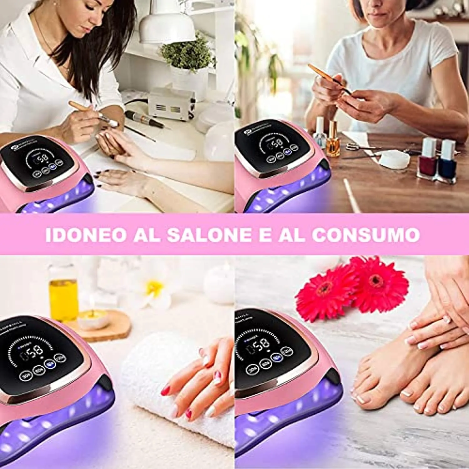 UV LED Nail Lamp 168W,Slopehill Nail Dryer Gel Polish Light, Nail Polish Curing Gel LED Dryer, UV Nail Light with 4 Timer Setting,Nail Art Tools with Automatic Sensor for Fingernail & Toenail