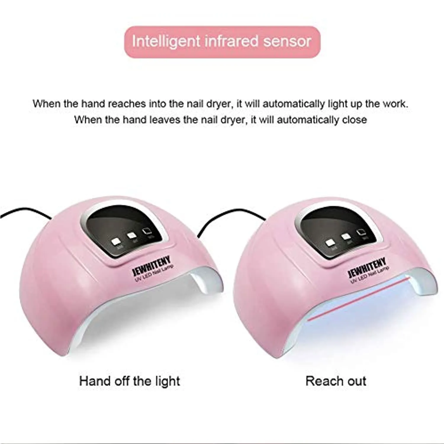 UV LED Nail Lamp 54W, Professional Nail Dryer Gel Polish Light, UV Nail Light with 3 Timer Setting, Nail Polish Curing Gel LED Dryer, Professional Nail Art Tools with Automatic Sensor, LCD Display