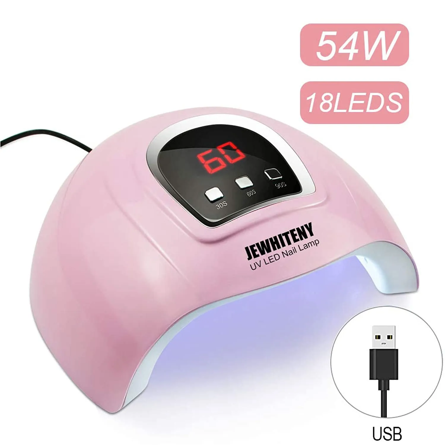 UV LED Nail Lamp 54W, Professional Nail Dryer Gel Polish Light, UV Nail Light with 3 Timer Setting, Nail Polish Curing Gel LED Dryer, Professional Nail Art Tools with Automatic Sensor, LCD Display