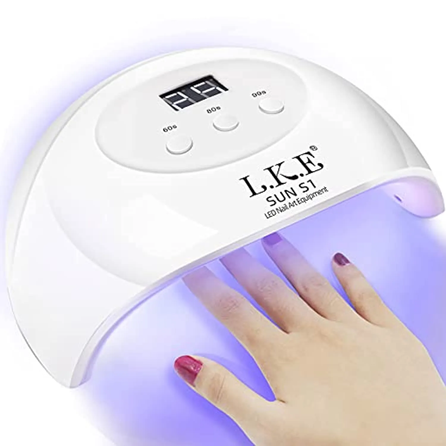 UV LED Nail Lamp, LKE Nail Dryer 72W Gel Nail Polish Curing Lamp UV Nail Lamp LED Nail Lamp for Gel Nail Polish Kit Nail Light Nail Art Accessories White