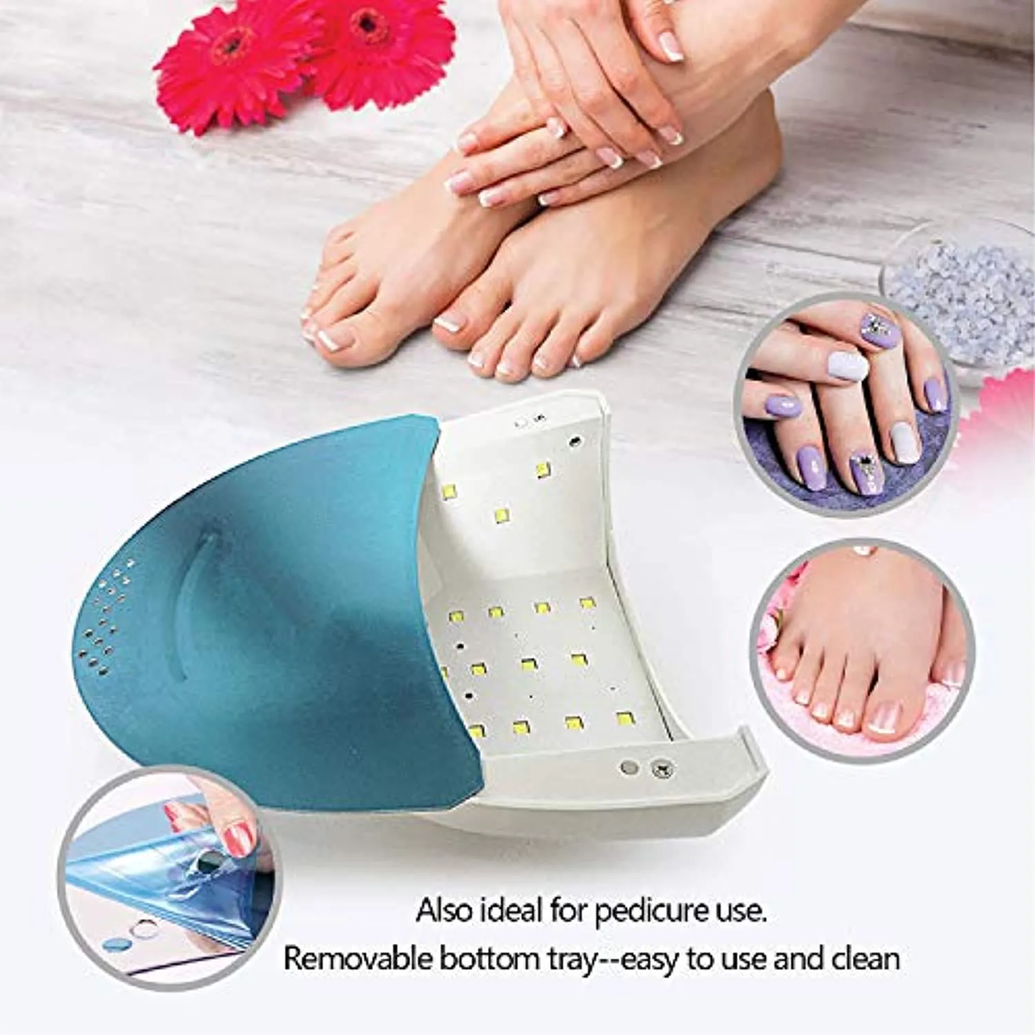 UV LED Nail Lamp, SUNUV Gel Nail Light for Nail Polish 48W UV Dryer with 3 Timers SUNone
