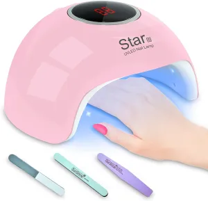 UV LED Nail Lamp,24W Gel Nail Lamp with 3 Timer Setting,Golspark Nail Dryer Professional Nail Art Tools with Automatic Sensor, LCD Display USB Nail Lamp for Fingernail and Toenail Curing(Pink)