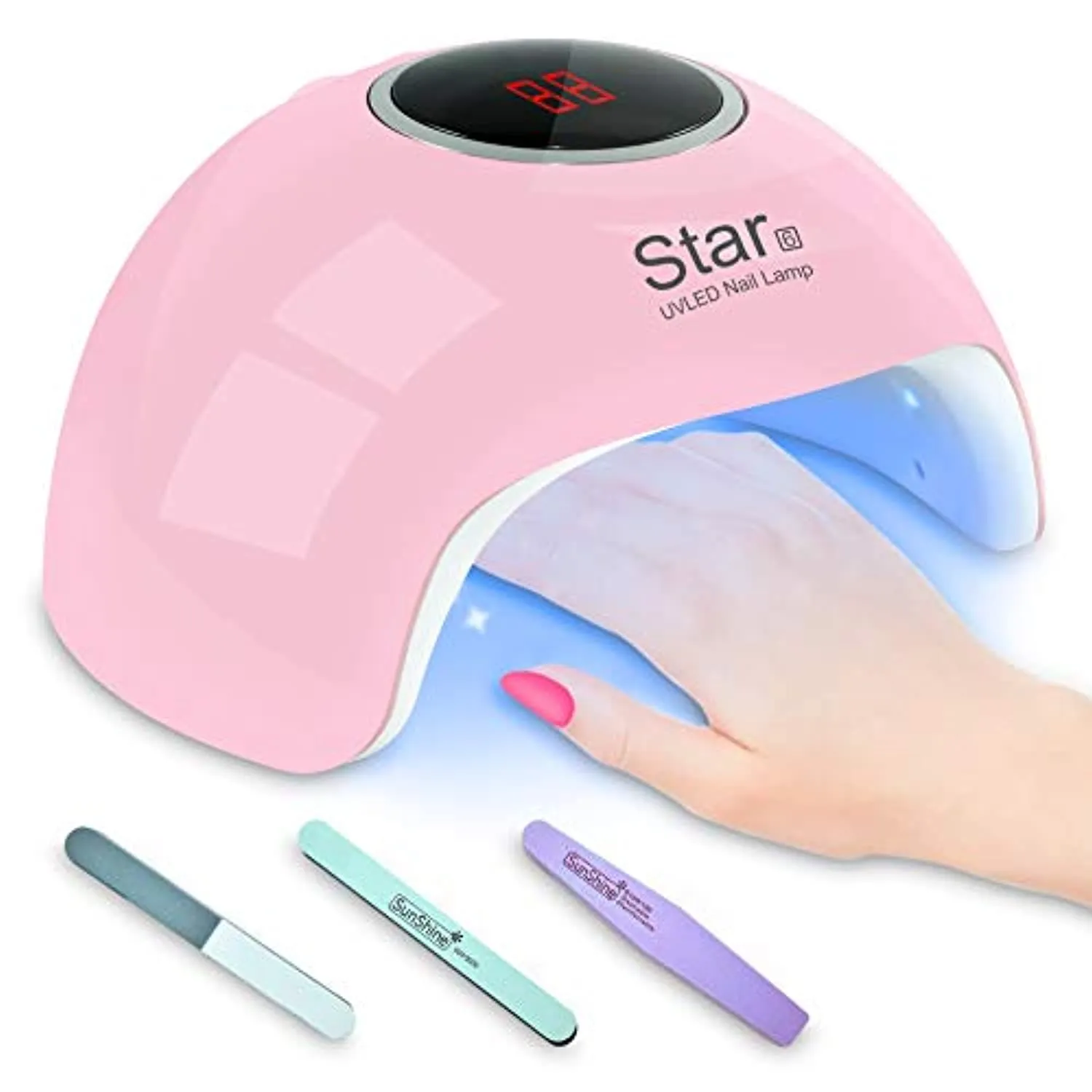 UV LED Nail Lamp,24W Gel Nail Lamp with 3 Timer Setting,Golspark Nail Dryer Professional Nail Art Tools with Automatic Sensor, LCD Display USB Nail Lamp for Fingernail and Toenail Curing(Pink)