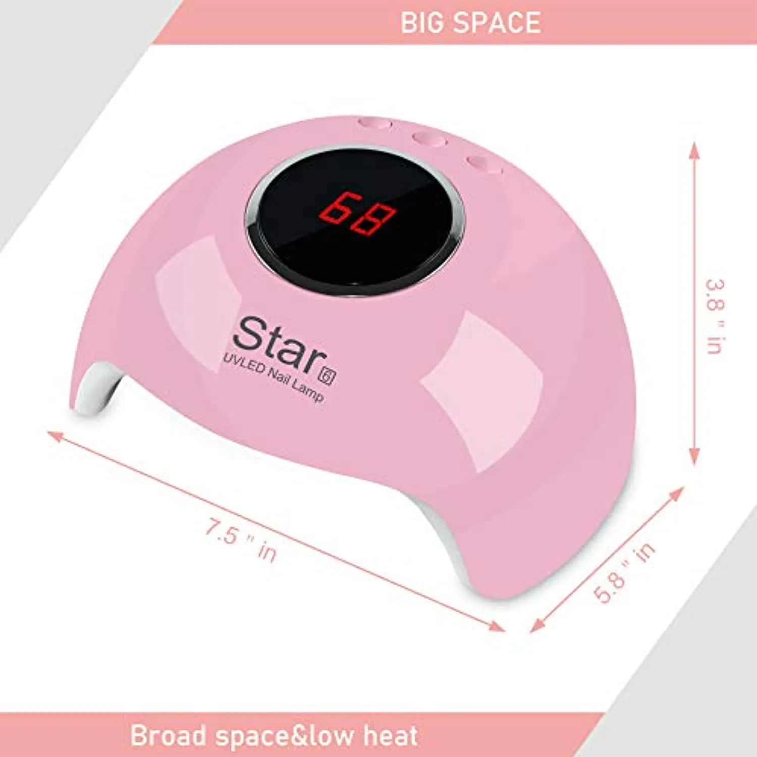 UV LED Nail Lamp,24W Gel Nail Lamp with 3 Timer Setting,Golspark Nail Dryer Professional Nail Art Tools with Automatic Sensor, LCD Display USB Nail Lamp for Fingernail and Toenail Curing(Pink)