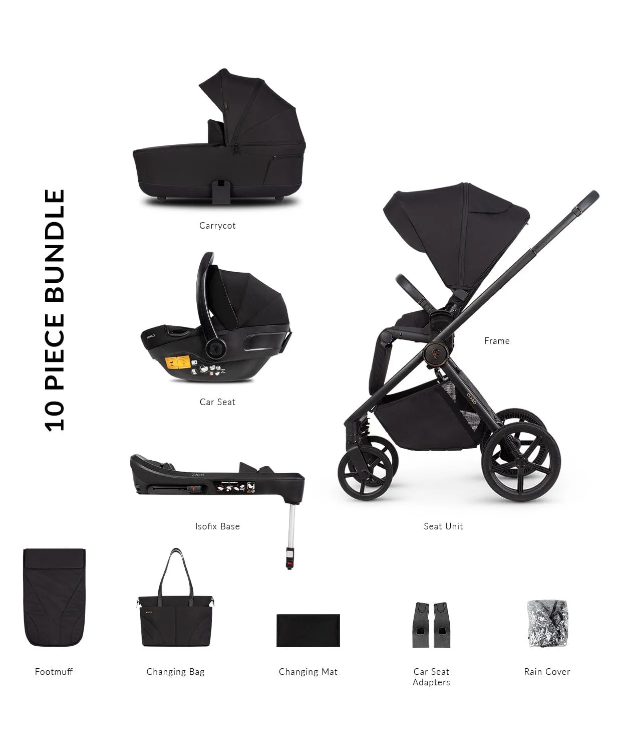 Venicci Claro 4in1 (Engo) Travel System - Noir