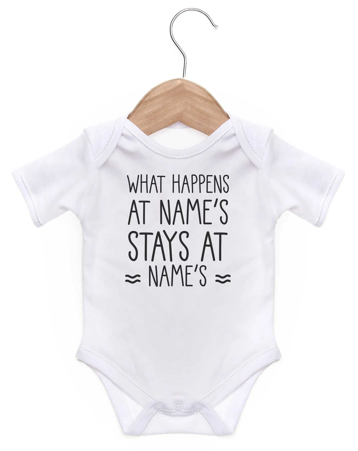 What Happens At Aunties Nanas Uncles Personalised Baby Vest
