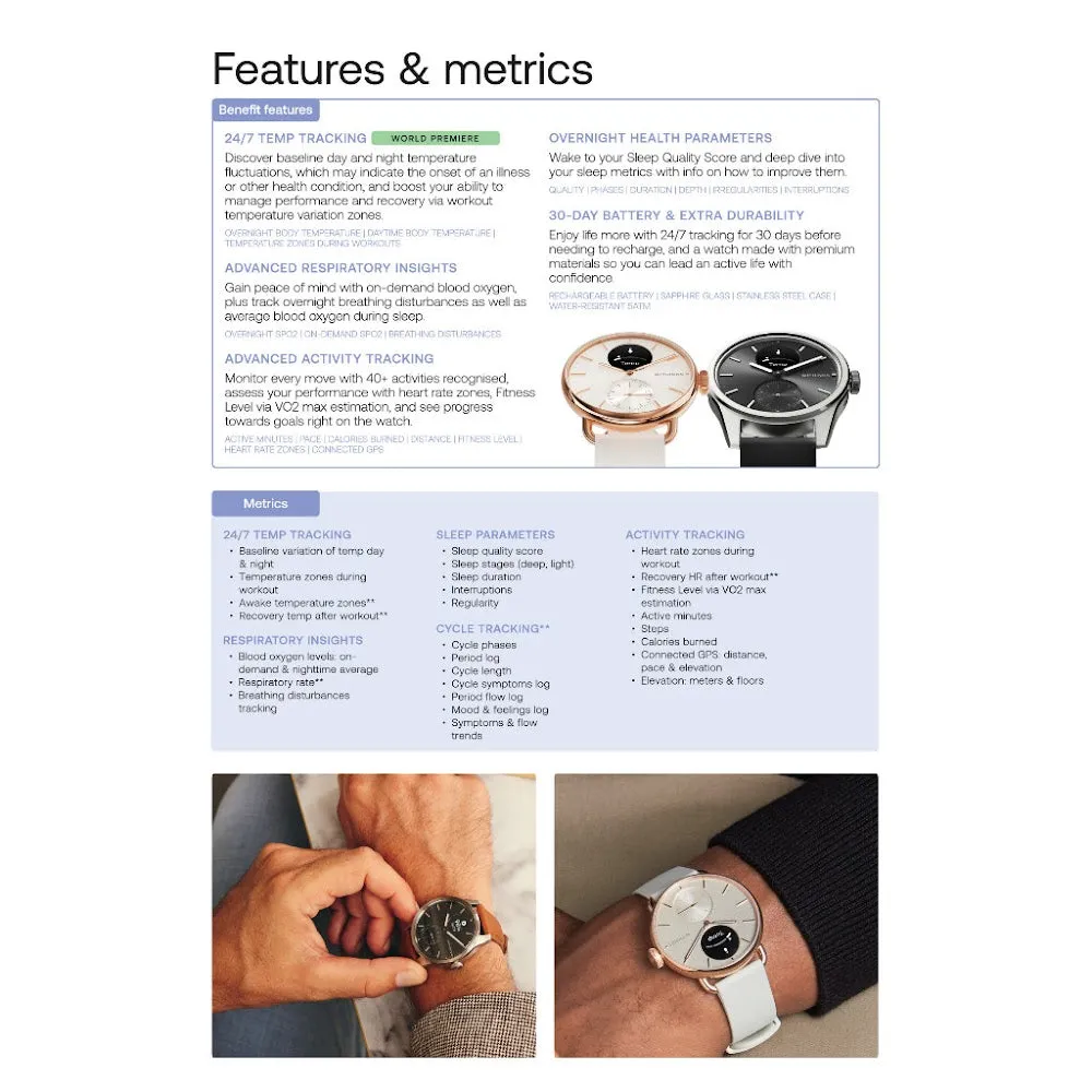 Withings HWA10, All-Int ScanWatch 2 Black 42mm
