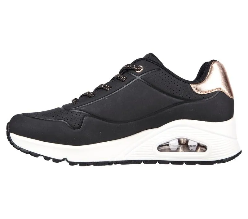 Women's Wide Fit Skechers Uno 155196 Shimmer Away Sneakers