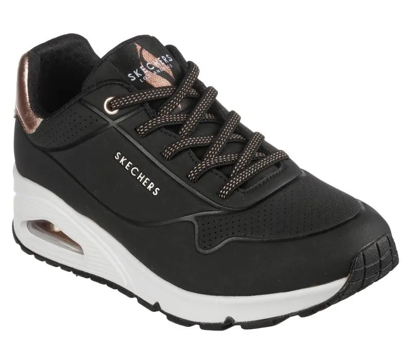 Women's Wide Fit Skechers Uno 155196 Shimmer Away Sneakers